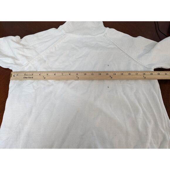 Karen Scott Turtleneck Sweater L Winter White Knit Women Relaxed Chunky Top Work - Picture 3 of 9